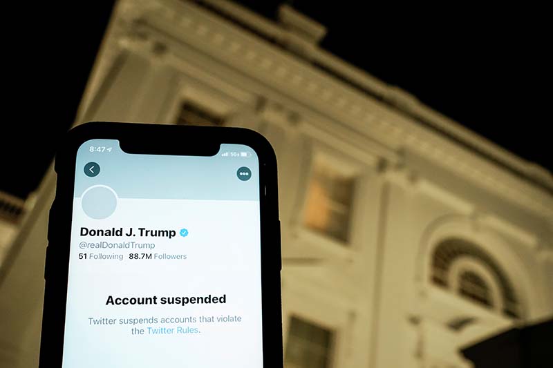 Twitter bans Trump, citing risk of violent incitement